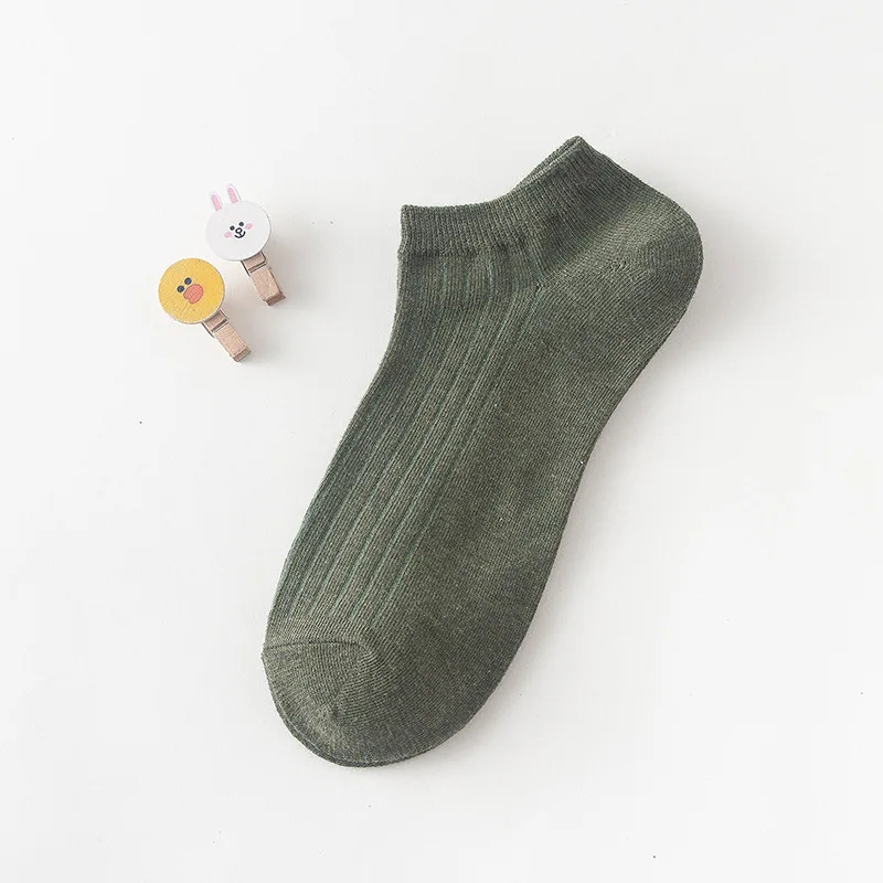 Armygreen1 Socks 10 шт. = 5 пар/лот, мужские носки-башмачки, лето-осень, повседневные, мягкие, черные, кофейные, невидимые, хлопковые носки, мужские короткие носки, тапочки, Meia - Цвет: Armygreen1 Socks