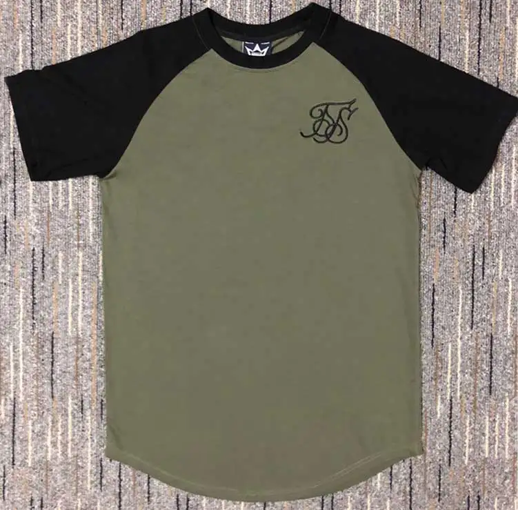 green Мужская мода лето Sik Silk Kanye West Sik Silk Мужская Повседневная Хип-Хоп футболка с неровным закругленным подолом с коротким рукавом - Цвет: green