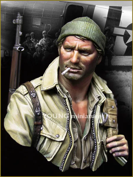 

1/10 resin figure bust movie US World War II paratroopers gk white model hand military history X49