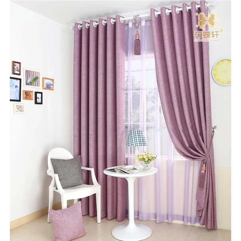 Зеленые высококачественные льняные занавески Puple полностью затемняющие для