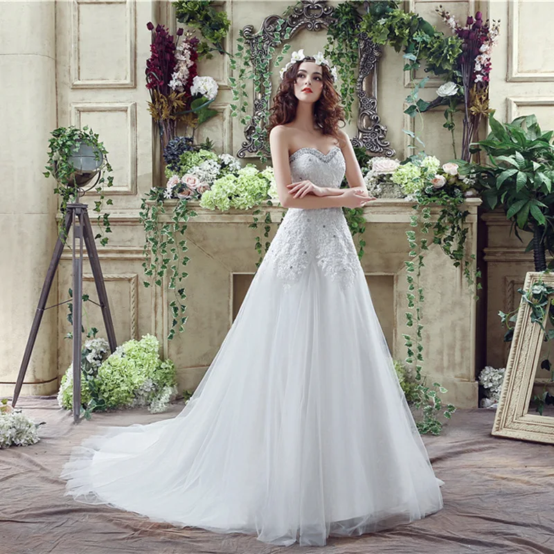 

Vestido De Noiva, свадебное платье без бретелек, милое, сексуальное, белое/Lvory, с бусинами, свадебное платье, priodas robe de mariee