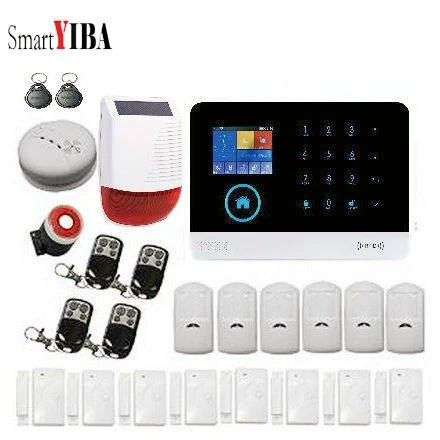 

SmartYIBA GSM Alarm App Remote Wireless Wifi Burglar Alarm System with Solar Siren GPRS SMS IOS Android Home Security System