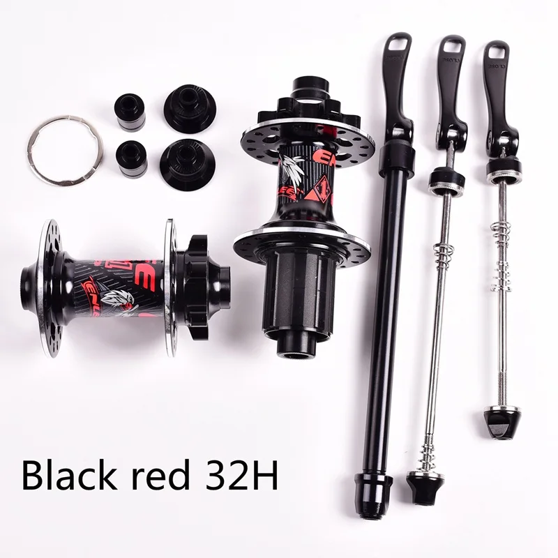 Black red ENLEE велосипедные ступицы передняя, Задняя Ступица 32 отверстия QR Thru Axis 5 подшипников 6 Pawls 72 кликов AM FR MTB горный велосипед 142*12/135*10 мм - Цвет: Black red