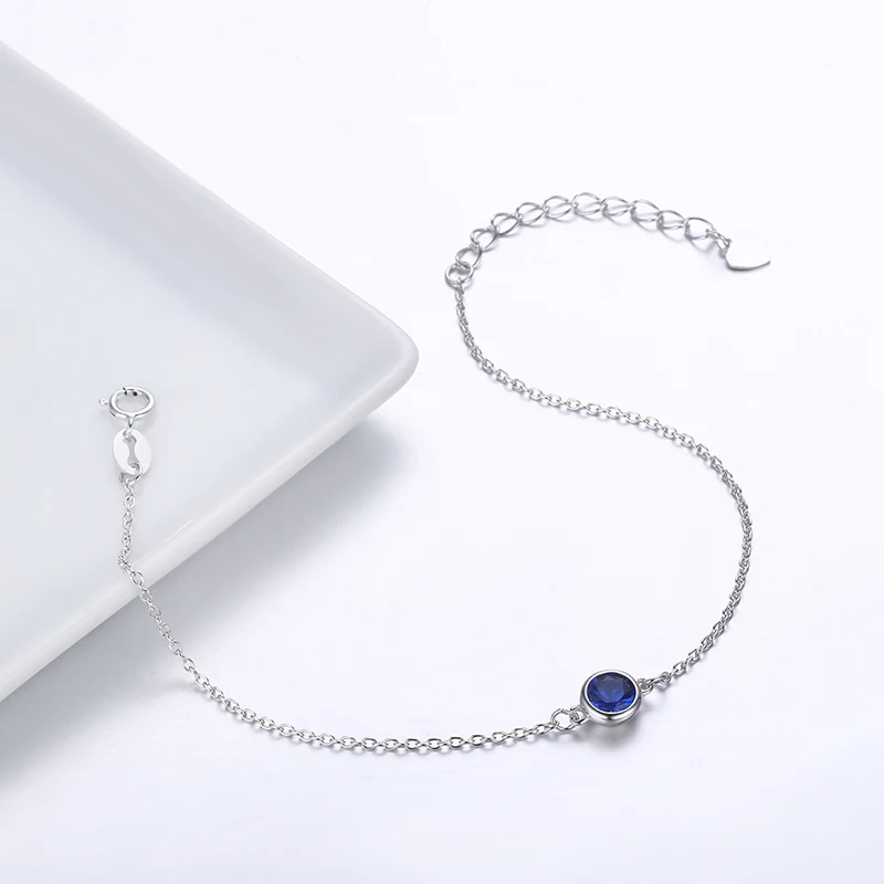 Женская цепочка с круглыми бусинами изящный браслет из стерлингового серебра 925