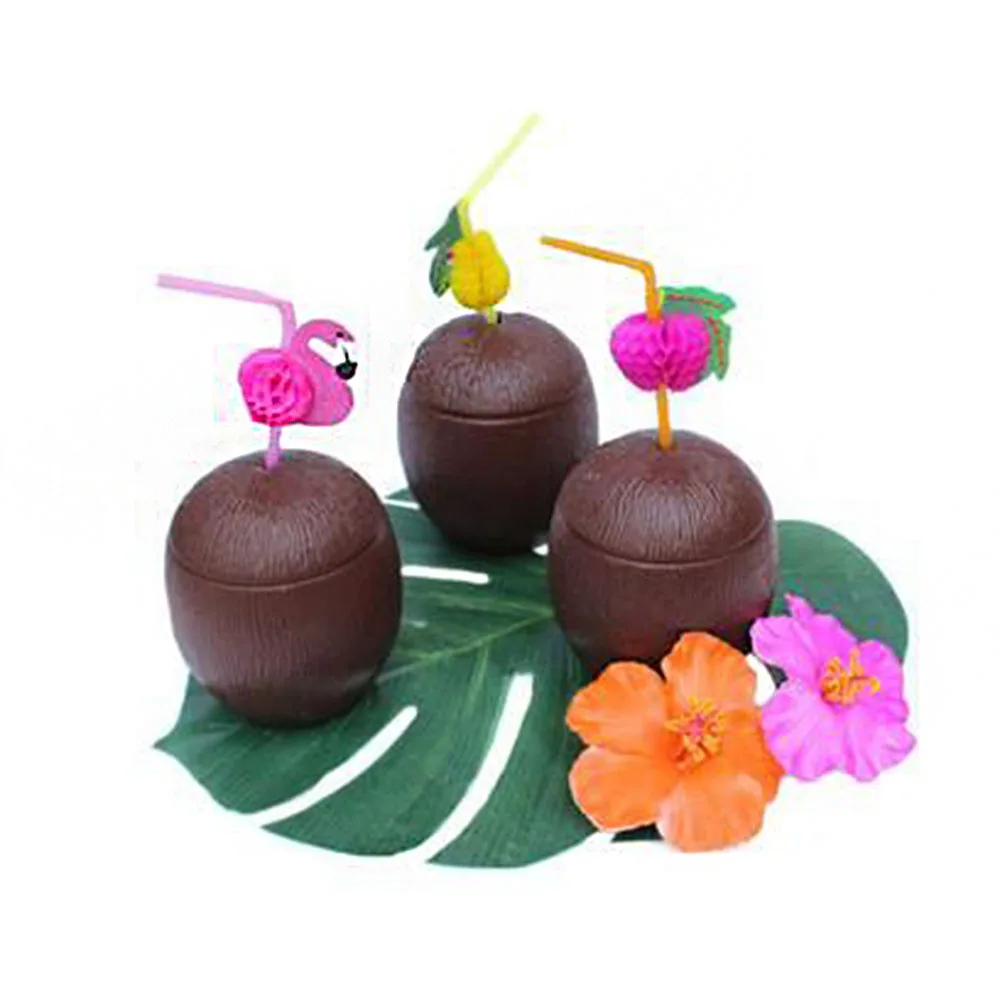 6 шт пластиковые ананасовые чашки тропические Luau вечерние кокосовые чашки пляжные украшения для вечеринки в гавайском стиле для летних вечеринок