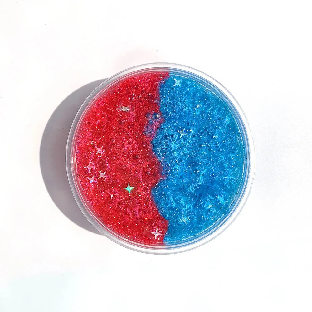red blue 60 мл DIY Блестящий Galaxy слизь шлама ароматизированный Пластилин хлопок глина Блеск Кристалл глина снятие стресса детские игрушки - Цвет: red blue