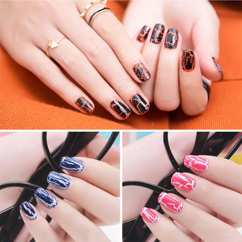 Zation 2018 Cracking Shatter Ногтевой лак Цветной гель для маникюра с грунтом Снять гель-лак для ногтей Crack UV Лак-вернис.