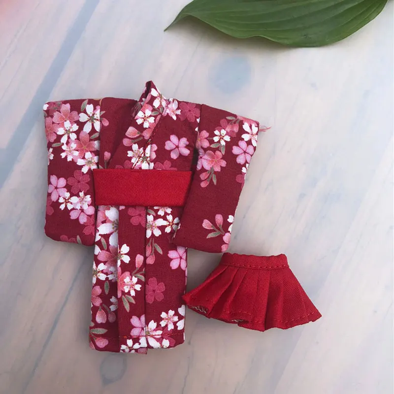 3 only clothes Obitsu11wawa ob11 кукла Красивая свинка хвост сакуры плиссированная 1/12 кукла костюм куклы одежда подходит для BJD12 cu-poche - Цвет: 3 only clothes