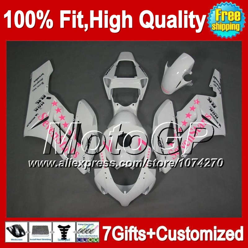 7gifts For HONDA CBR 1000RR Pink seven stars 1000 RR 04-05 38GP46 CBR1000 CBR1000RR White 04 05 2004 2005 Injection Fairing | Автомобили и