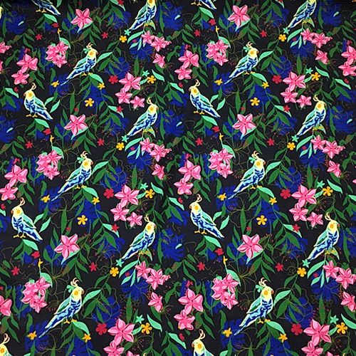 Beautiful flower and animal print 100% silk twill fabric 16momme STW097 | Дом и сад
