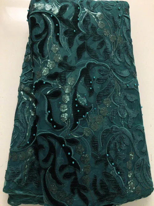 Новинка 2019 африканский тюль французская кружевная ткань бархатные блестки