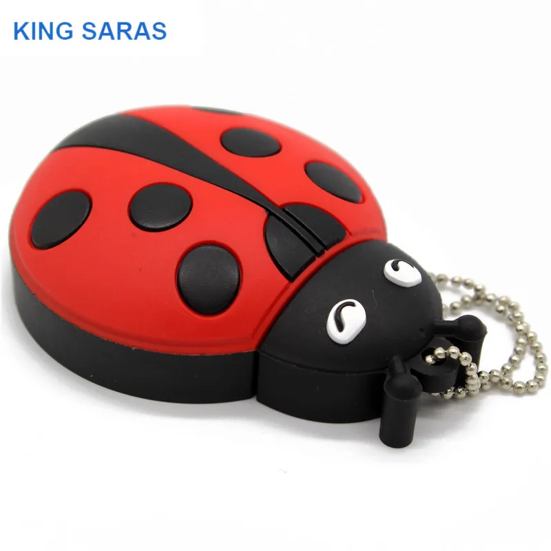 Король SARAS с мультипликационным принтом «Жук», модель usb2.0 4 GB/8 GB/16 GB/32 GB/64 ГБ флэш-накопитель USB флэш-накопитель креативный Подарочный флэш-Стик Pendrive