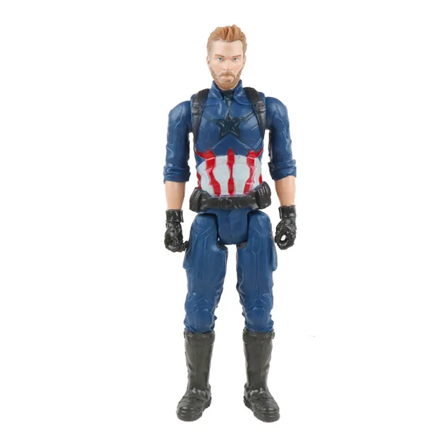 30 см Marvel Мстители игрушки танос Халк Бастер человек паук Железный человек Капитан Америка Тор Росомаха Черная пантера фигурка куклы - Цвет: 1captain no box