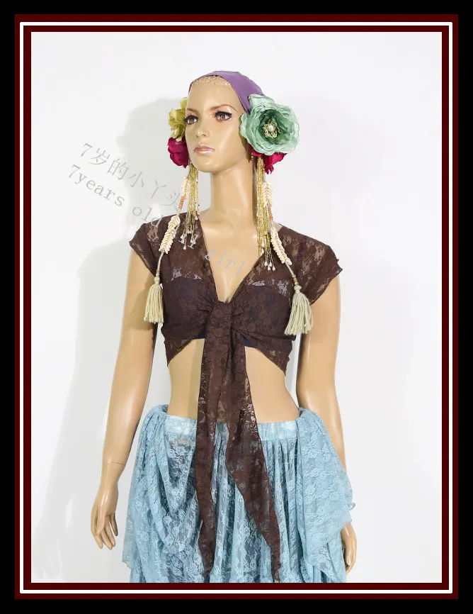 Belly Dance Top Lace Korea Short Sleeve Wrap DH123-125 | Тематическая одежда и униформа
