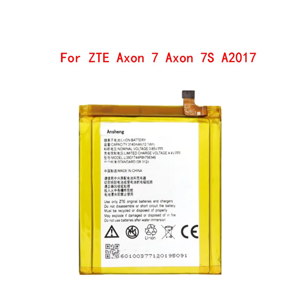 Оригинальный мобильный телефон Ansheng LI3931T44P8h756346 аккумулятор 3140 мАч для ZTE Axon 7 7S