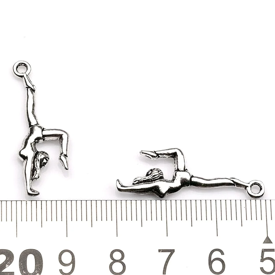 MIC 100 шт. цинковый сплав двусторонний дизайн гимнастика гимнаст спортсмен шармы
