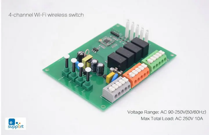 Sonoff 4CH R2 Wifi смарт-коммутатор 4 банды Wifi светильник переключатель умный дом приложение удаленный прерыватель реле работает с Alexa Google Home