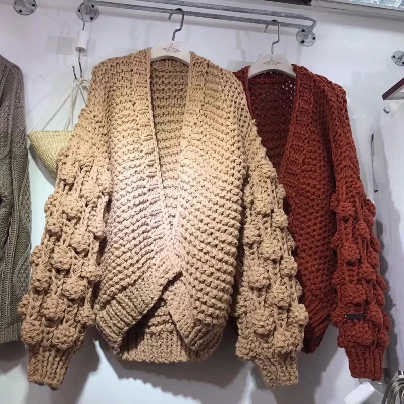 Twotwinstyle полые трикотажные свитера Кардиган женские осенние с длинным рукавом Свободные Большой размер женские джемперы Открыть стежка повседневная одежда
