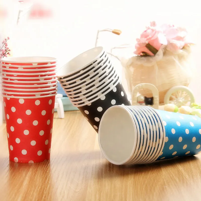 10pcs/lot Dot cup food grade disposable tableware baby wedding party children birthday decoration supplies | Дом и сад