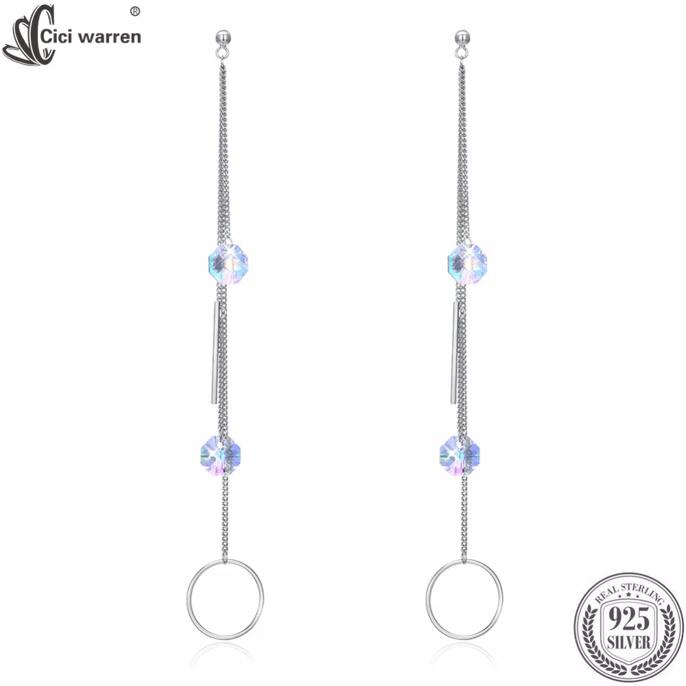 CICI Уоррен Кристалл из Австрии Для Женщин Серьги Fine Jewelry Элегантный Круглый