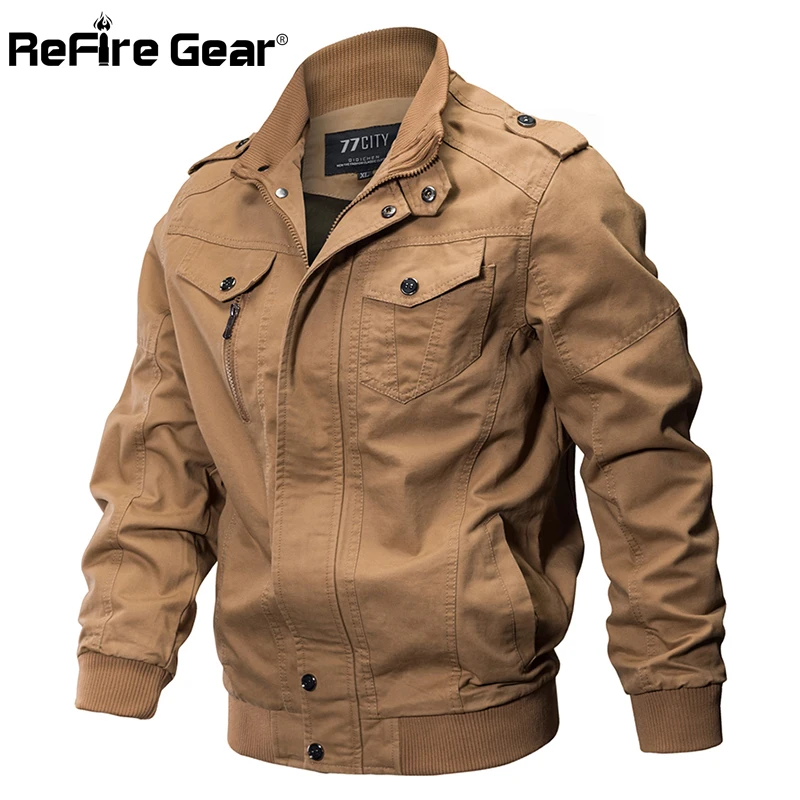 Куртка ReFire Gear Мужская тактическая хлопковая армейская куртка пилот в стиле
