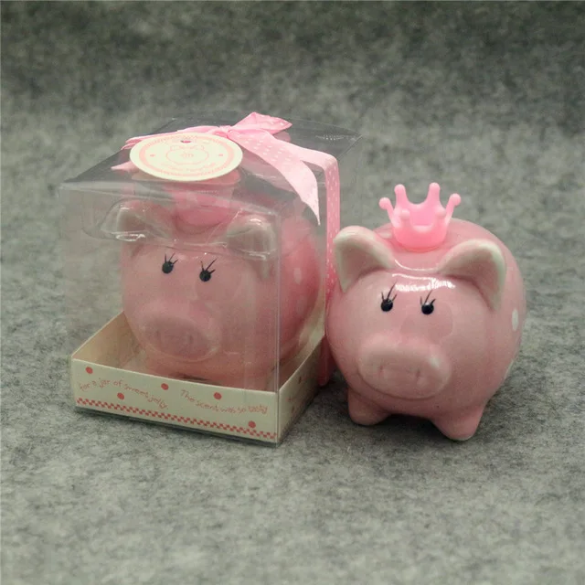 Pink with Crown 50 шт./партия Керамика Копилка Свадебные подарки для маленьких девочек и мальчиков, брендовый костюм для малышей празднований дня рождения стаканчики для вечеринки, подарков - Цвет: Pink with Crown