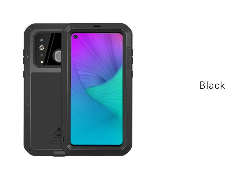 Черный Love Mei металлический чехол для samsung Galaxy A9 A8 A6 плюс A9S A8S S10 5G Plus S10E A70 бронированный противоударный чехол для телефона чехол - Цвет: Черный