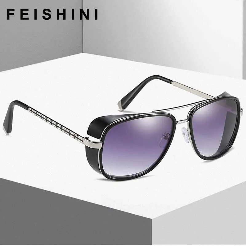 

FEISHINI Summer Windbreak Quality Sunglasses Men Brand Designer Celebrity Style Goggle Glasses Women