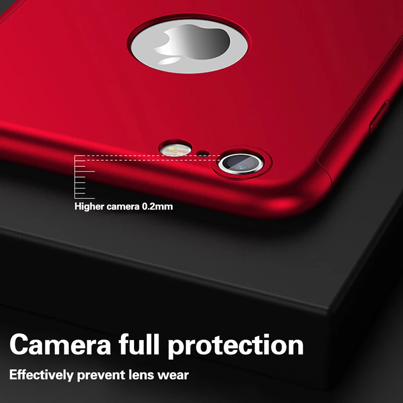 Роскошный чехол для iPhone 7plus с полной защитой 360 градусов 7 Plus бесплатным