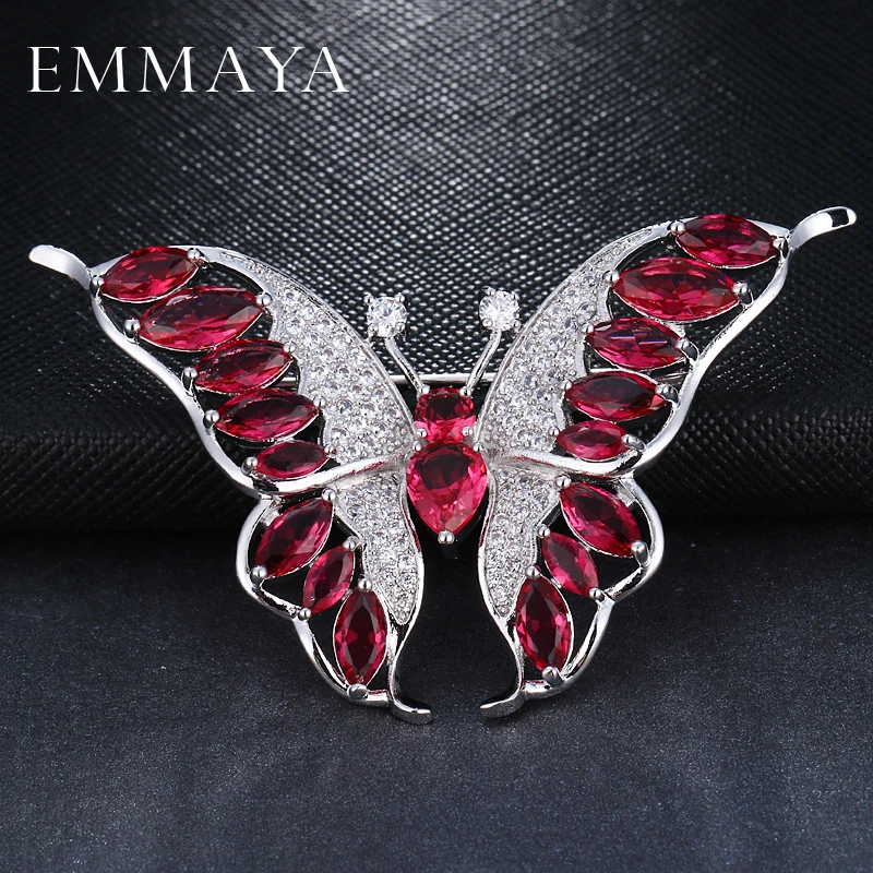 Роскошь emmaya Красный Кристалл Стразы Ассорти булавки, брошка, бабочка ювелирные изделия для женщин