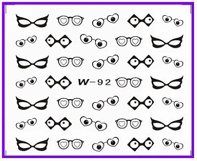 20X черный лак для ногтей для удаления кутикулы временные тату для ногтей наклейки на ногти водяные переводные наклейки очки Звезда Усы на французском языке в Бумага карты посылка