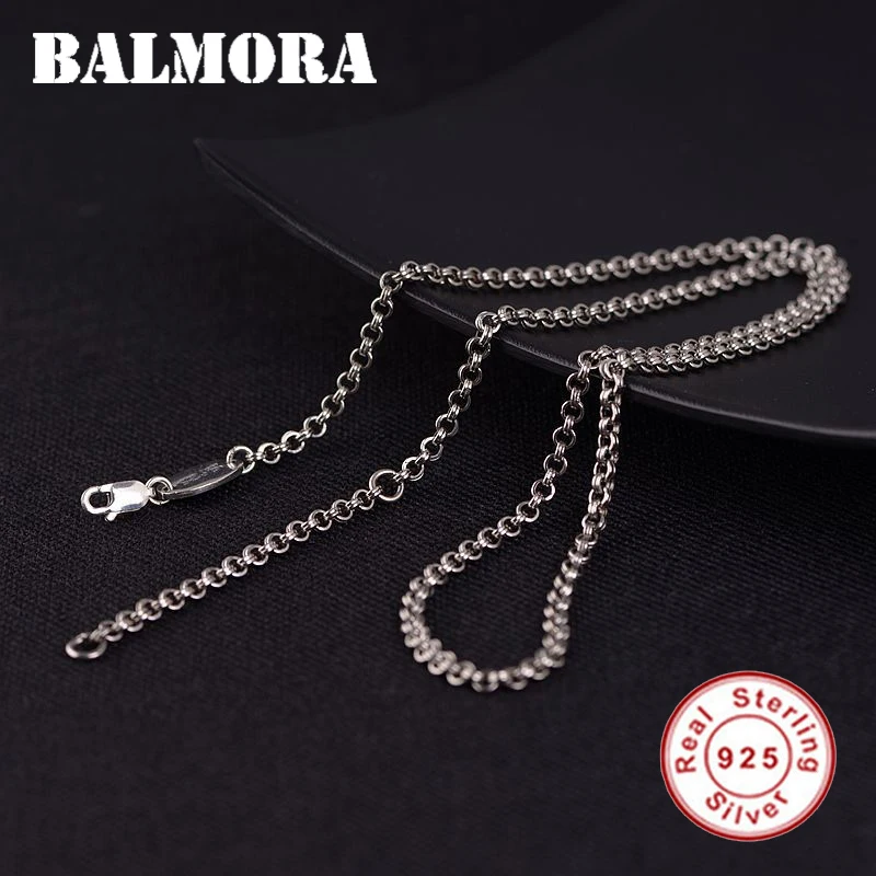 BALMORA,, настоящее 925 пробы, серебряная Двойная Цепочка, ожерелье s для женщин и мужчин, антикварное ожерелье, аксессуары JC60154