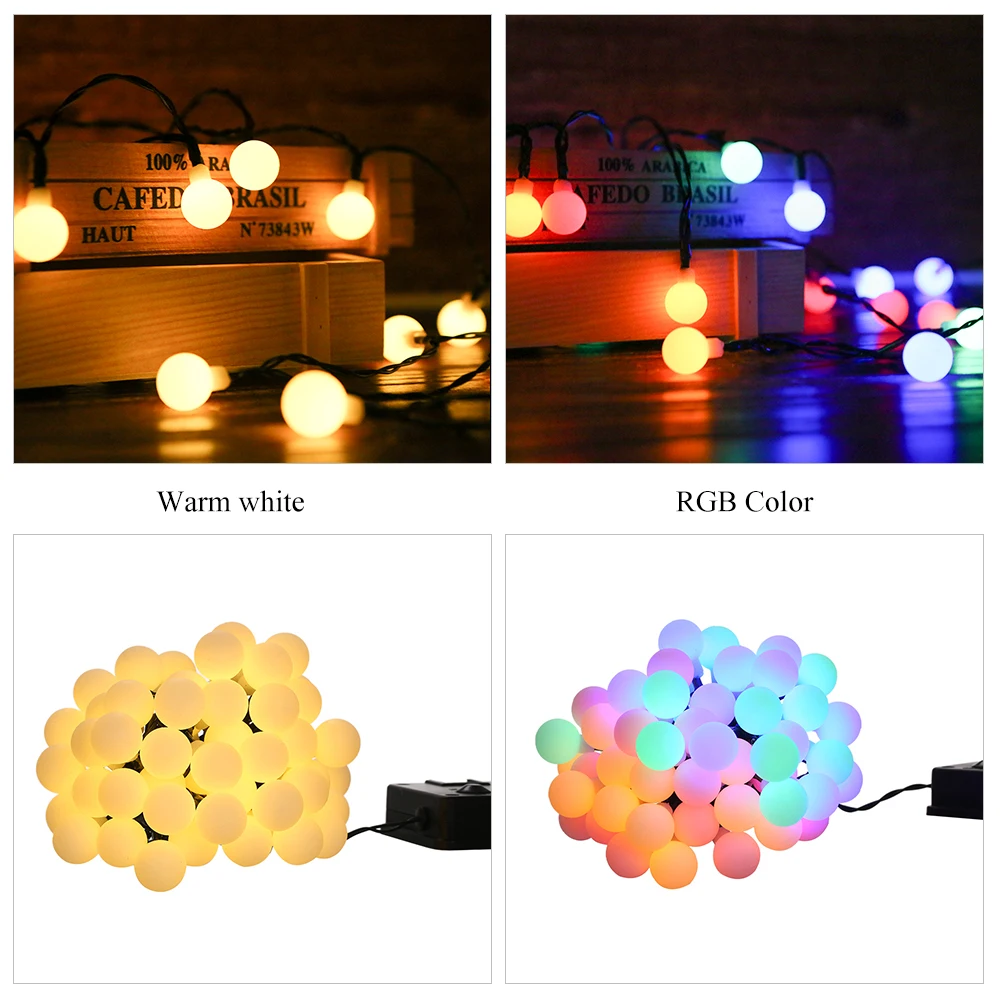 

50LEDs String Light Waterproof Outdoor Solar Powered Hanging Fairy Lights House Decoration String Lamp for Holiday Party Garden