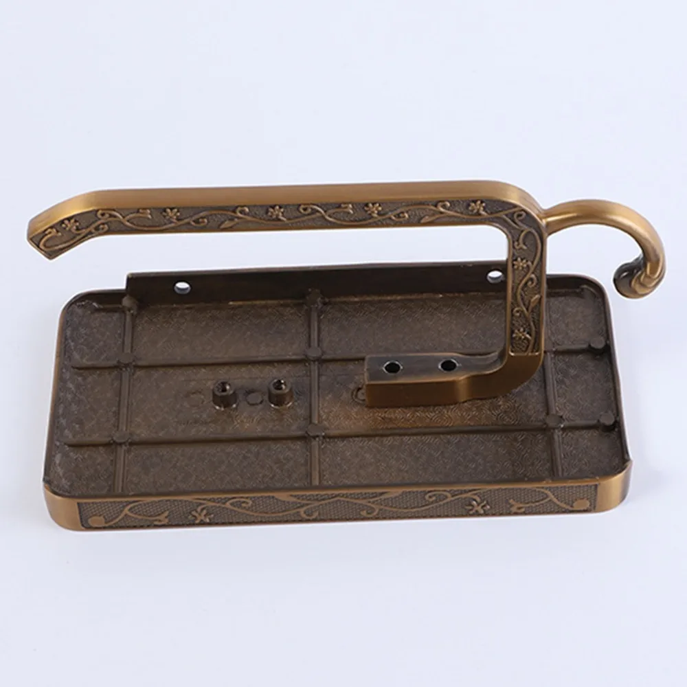 Держатель для туалетной бумаги в винтажном стиле с полкой телефона прочный