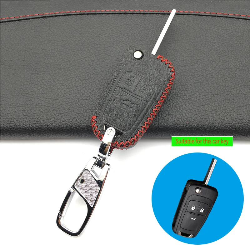 Кожаный чехол для ключей Chevrolet Cruze fit Buick Opel Vauxhall Astra Corsa Antara Meriva Insignia fob|Футляр
