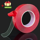 Красная прозрачная силиконовая Двухсторонняя клейкая лента, высокопрочная клейкая лента высокой прочности без следов