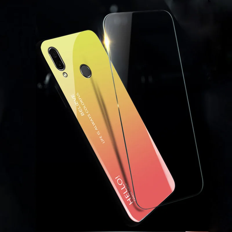 Роскошный градиентный чехол из закаленного стекла для телефона 9 H Xiaomi Mi A1 8 Lite Redmi
