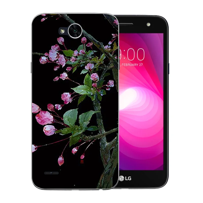 Силиконовый чехол для LG X power 2 K10 Power мягкий из ТПУ с цветочным узором мобильного