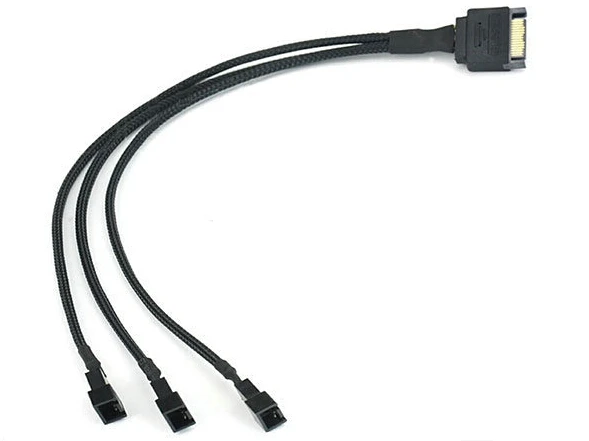 

High Quality New SATA 15Pin Male to 3x 3Pin Fan Cable 27cm Free shipping