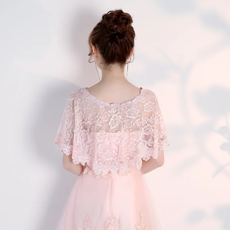 Summer Lace Bridal Wraps White Women's Shawl Shrug Red Evening Wedding Cape Bolero Cover Up Shoulder and Arms For Woman and Girl