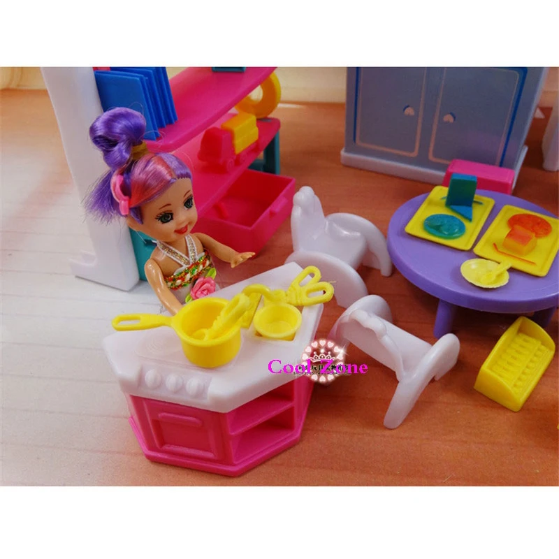 Новое поступление игрушка для девочек миниатюрная мебель кукольного домика Happy