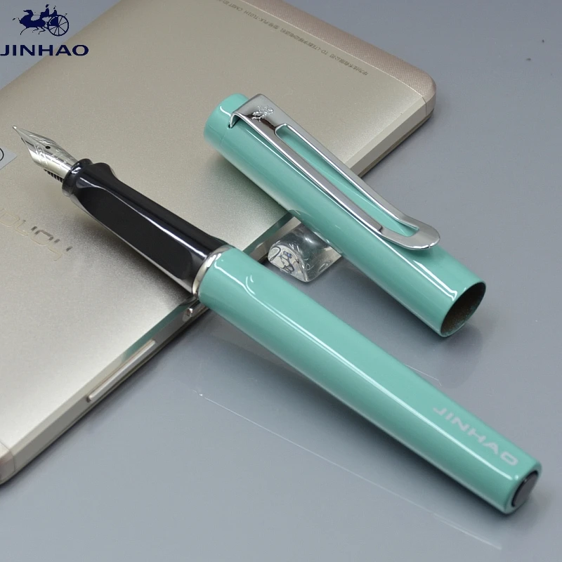 Роскошные JINHAO 599 F 0,5 мм наконечник Мода металла перьевая ручка для школы офиса канцелярские Симпатичные разноцветные конфеты кавай чернила для письма ручки подарок