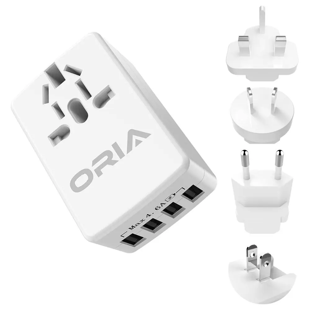 Настенный Электрический адаптер ORIA универсальный питания 4 USB с вилками для