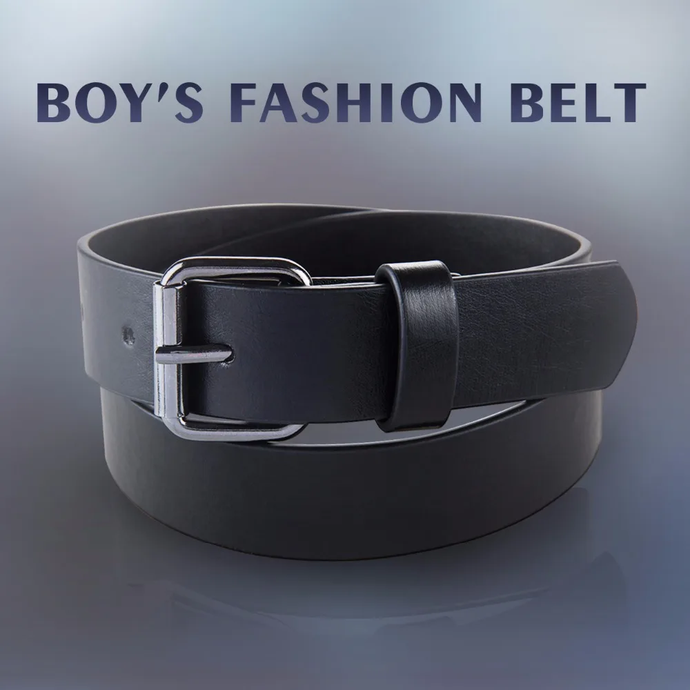 Good Qaulity Black PU Belt For Student School Boys Waist Straps Teens pu Leather Belt For Jeans Pants Trousers 75cm 80cm 85cm images - 6
