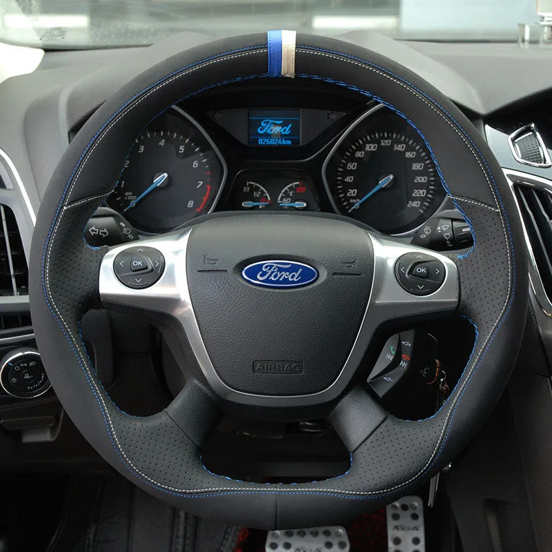Автомобильный чехол из натуральной кожи для рулевого колеса focus 2 3 fiesta аксессуары kuga EDGE EXPLORER руль