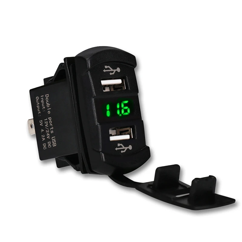 Автомобильное зарядное устройство с 2 USB порсветодиодный 12 В 24 4 А|usb port socket|usb charger
