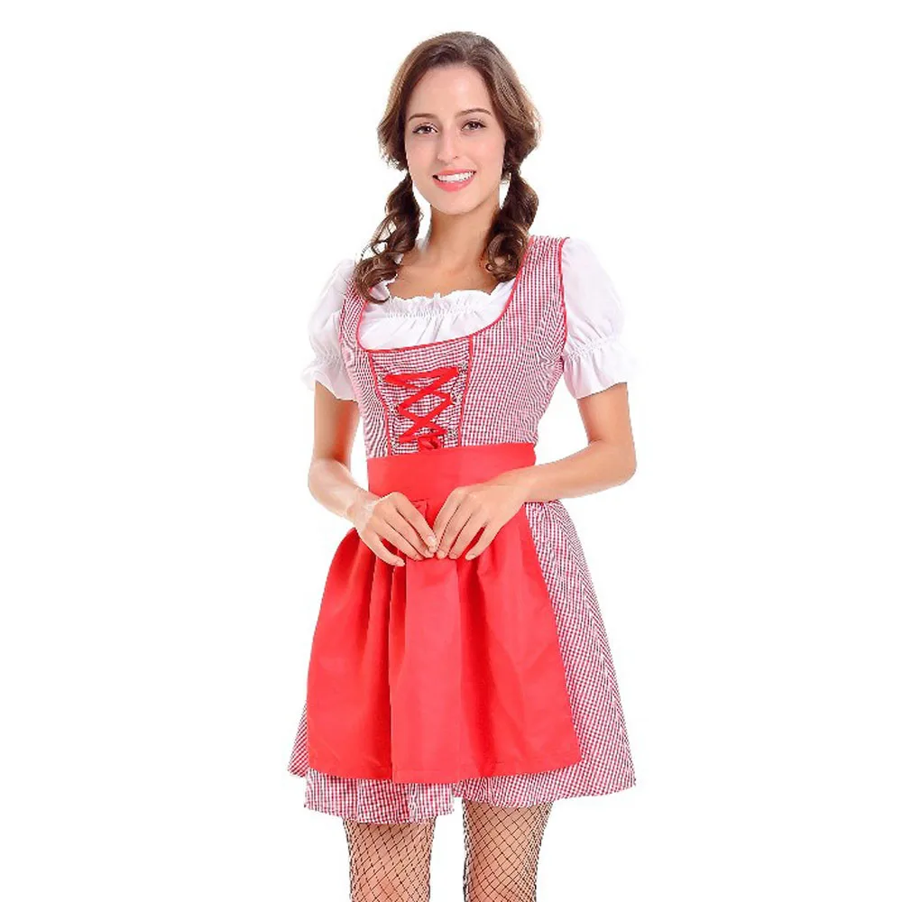 2019 летнее платье новейшая одежда 3 штуки Женское Платье Dirndl Bavarian Beer Girl Oktoberfest