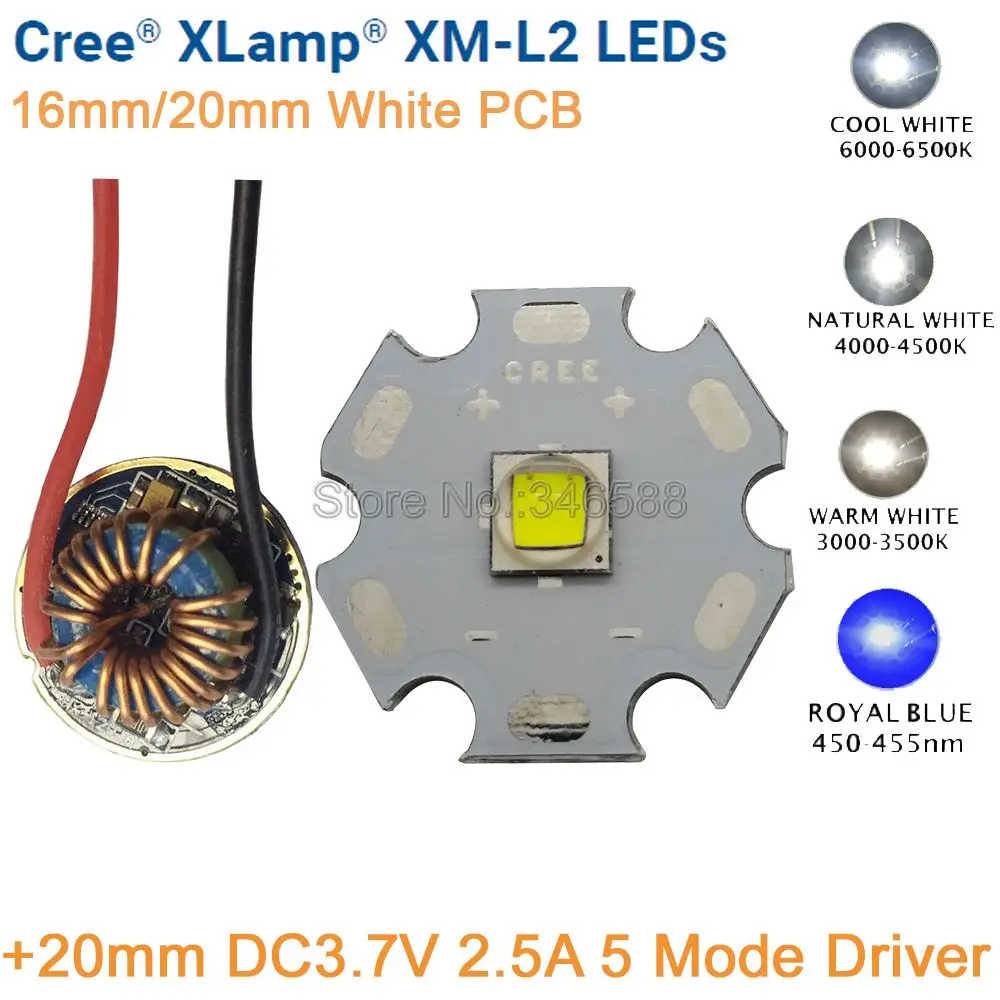CREE XML2 XM-L2 T6 10 Вт Холодный белый нейтральный теплый светодиодный излучатель