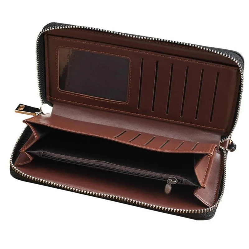 2021 Scrub Men Retro Zipper Long Wallets Leather Card Holders Hand Cluth Bag Coin Purse Carteras Wallet Luxury Brand | Багаж и сумки