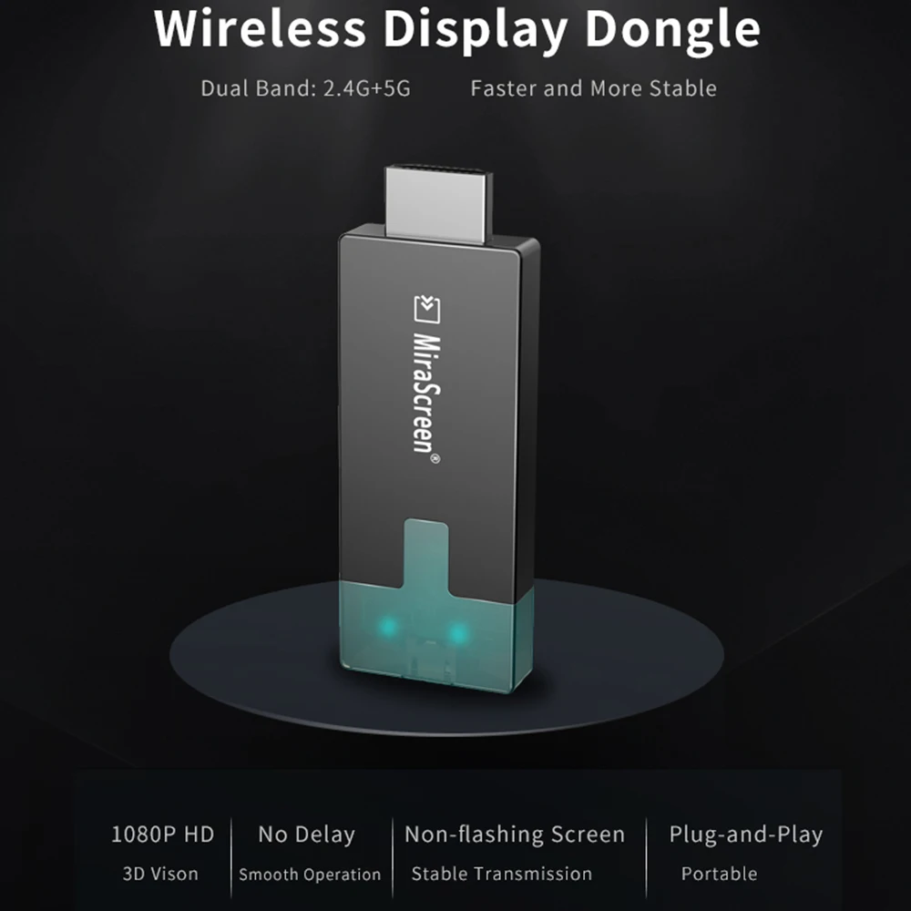 MiraScreen D4 TV Stick 2 4G + 5G 1080P HDMI Miracast Airplay WiFi Дисплей приемник ключ Поддержка Windows Andriod IOS
